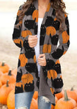 Cute Black Cat Halloween Cardigan