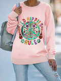 Old Hippies Rule Women Graphic Crew Sweatshirt