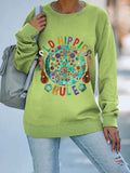 Old Hippies Rule Women Graphic Crew Sweatshirt