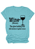 Red Wine Glass Print Top