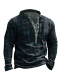 Retro Plaid Outdoor Henley Collar Tactical Sweatshirt